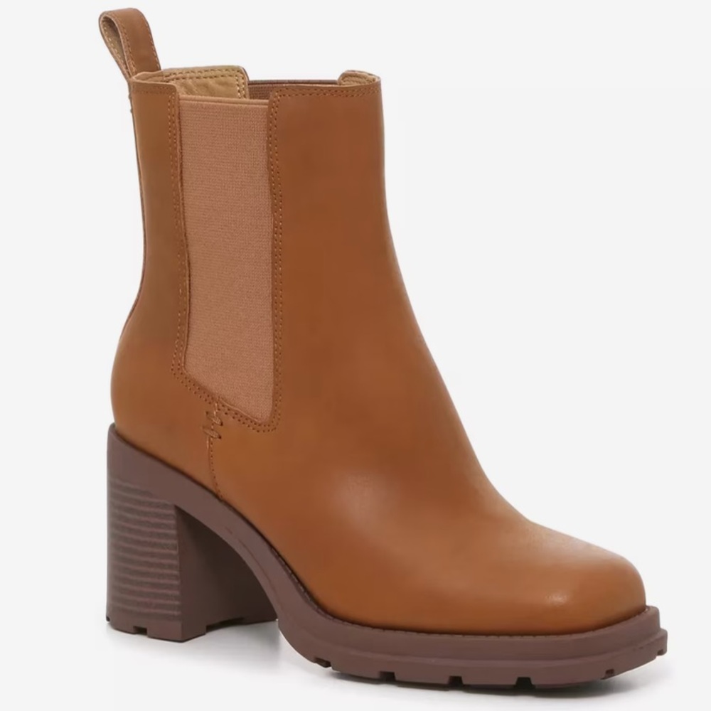 Crown Vintage Brown Heeled Boots with Chunky Sole